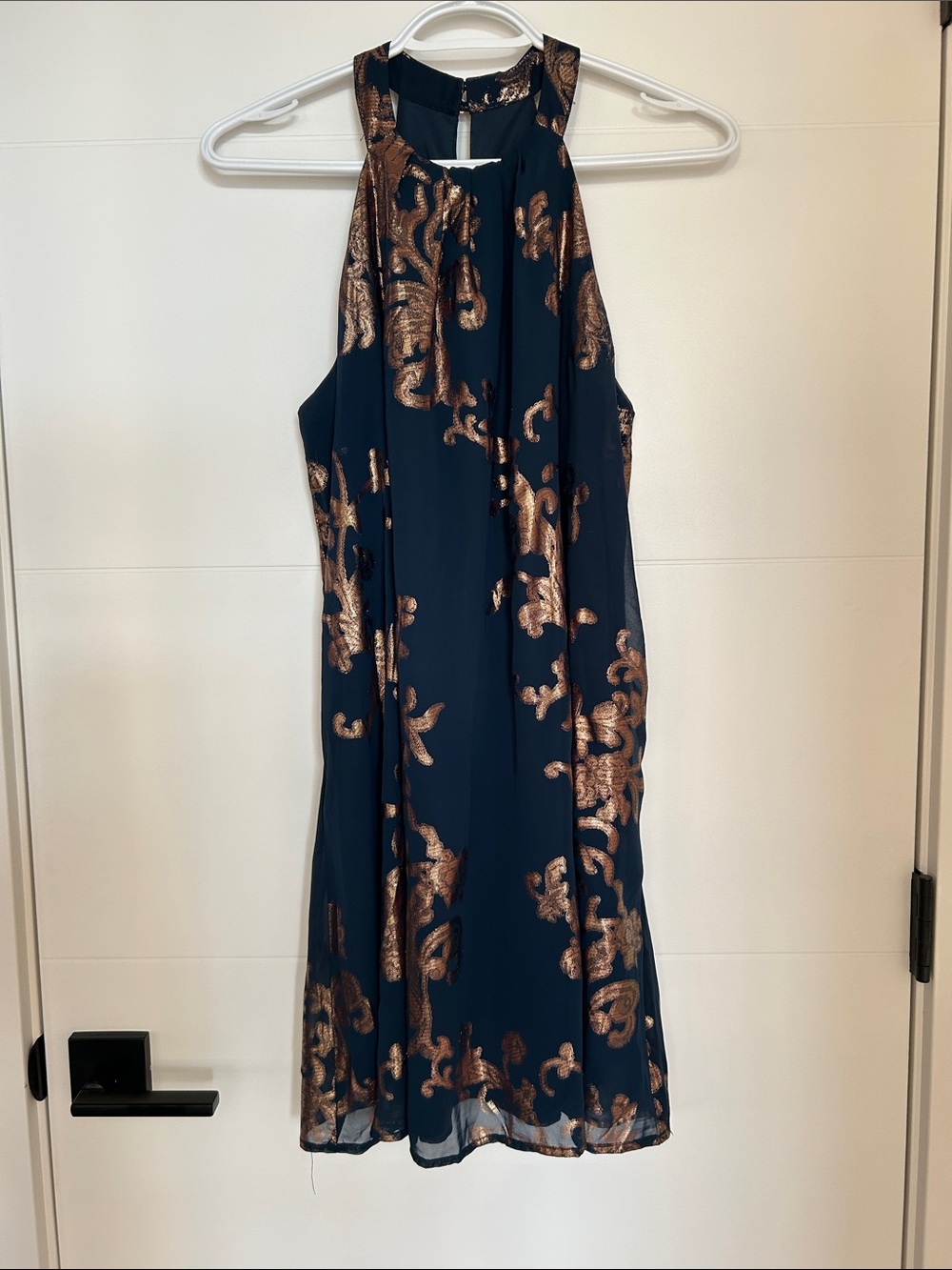 Gold and navy One Clothing dress